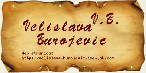 Velislava Burojević vizit kartica